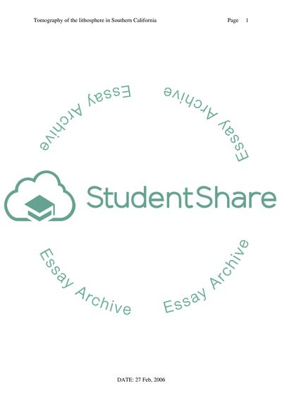Tomography of the Lithosphere in Southern California