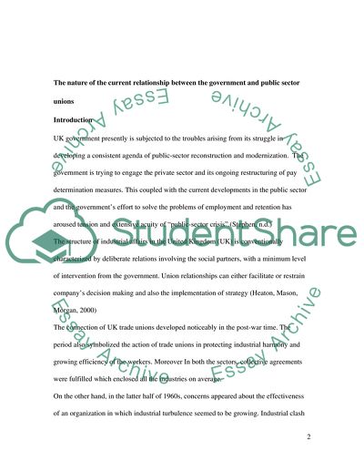 Relationship Between The Government And Public Sector Unions