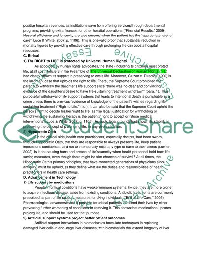 Prolonging Life vs Natural Death Outline