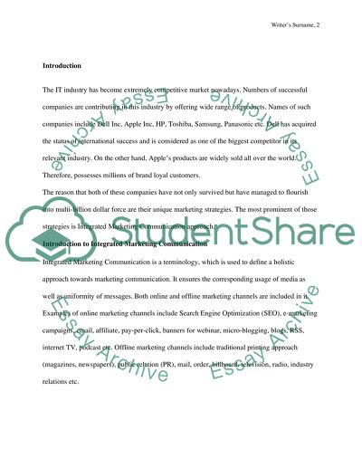 Comparative Analysis of Integrated Marketing Communication: Apple Inc vs Dell Inc