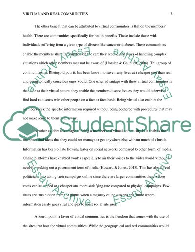 Virtual and Real Communities