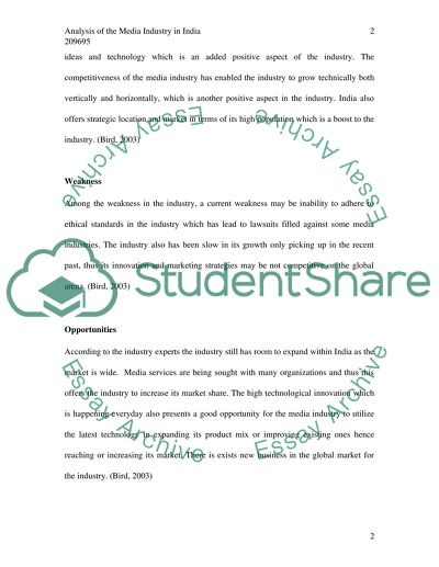 Analysis of the Media Industry In India