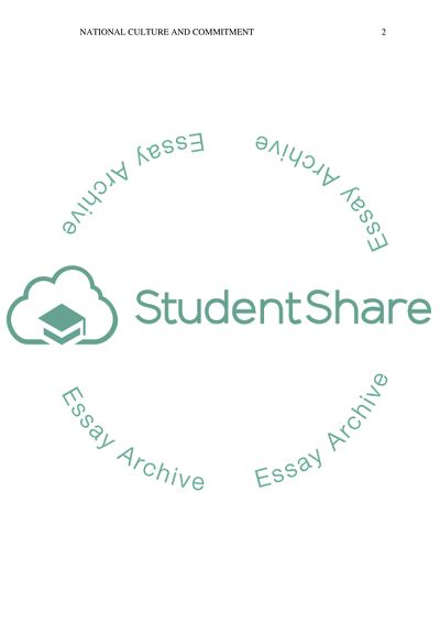 National culture and commitment