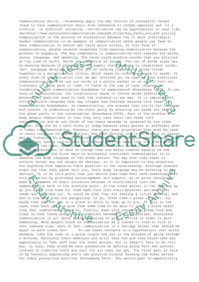 Communication skill -roseberg