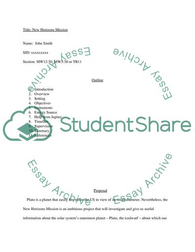 New Horizon Mission Overview