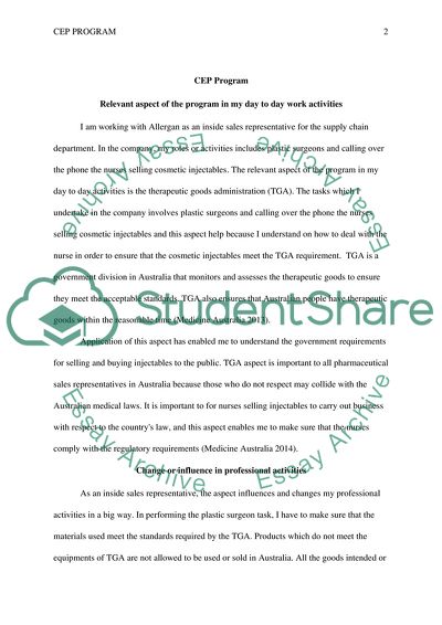 Relevant Aspects of the CEP Program