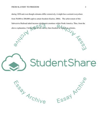 From Slavery to Freedom