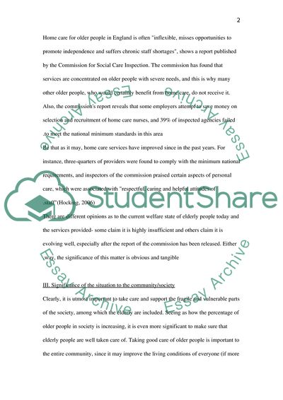 The Welfare State for Older People