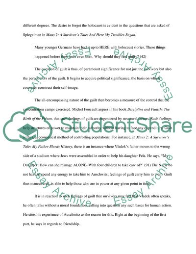 Guilt and Representations of the Holocaust in Art Spiegelmans Maus