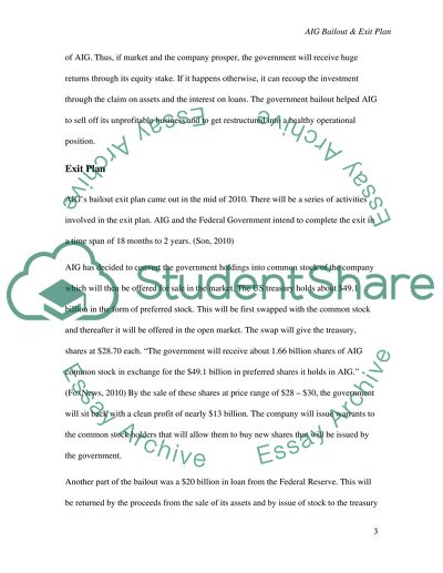 AIG Bailout and AIG Bailout Exit Plan