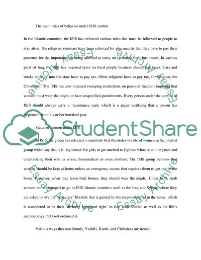 Attributes of a Culture Formed by the ISIS