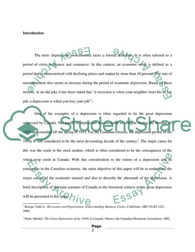 The Great Depression in Canada