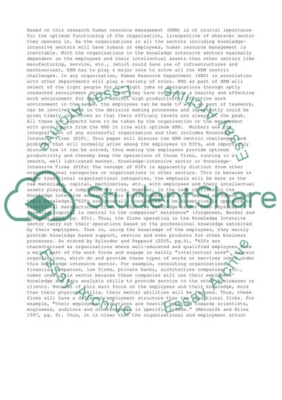 Human resource management challenges in knowledge-intensive sectors and solutions