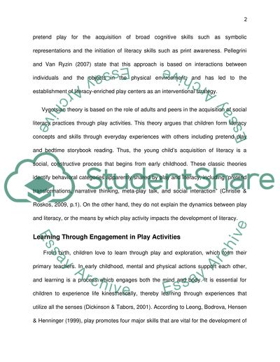 The Effect of Play on Early Literacy