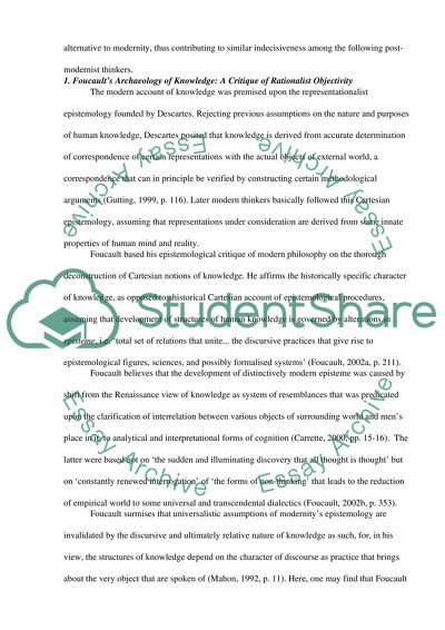 An Outline of Foucauldian Critique of Modernity