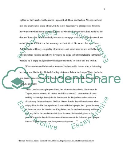 The Iliad (selections), and The Poem of my Cid