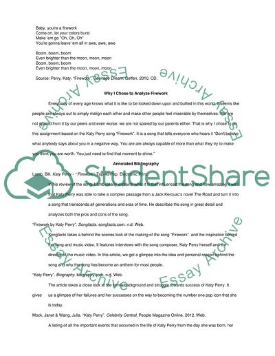 Analyzation of literary devices as demonstrated in the lyrics of a song