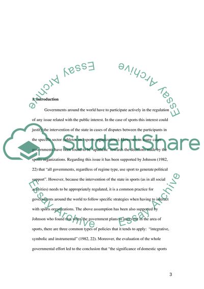 The Way Sports Governing Bodies Have Historically Developed