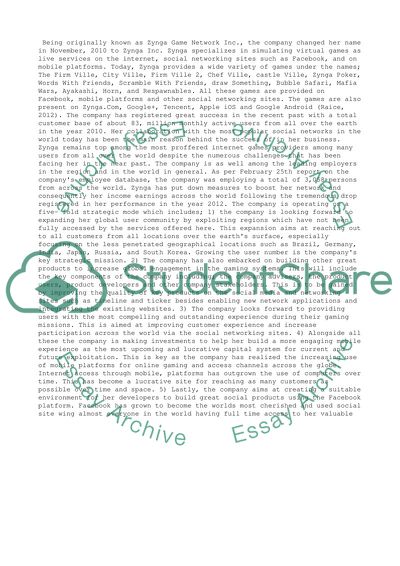 Zynga Inc Strategic Plan