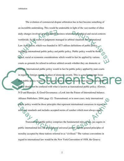 Role of Arbitration in International Commercial Disputes