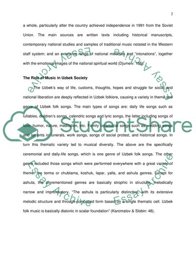 The Structure and Techniques of Uzbek Music