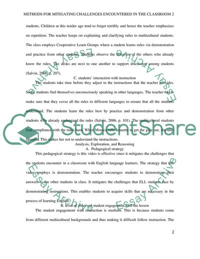 Methods for mitigating challenges encountered in the classroom