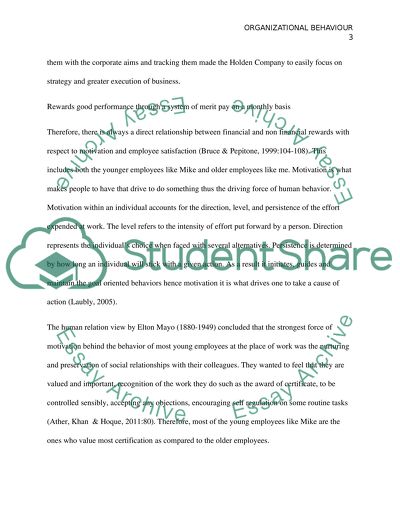 Organizational Behavior at the Workplace