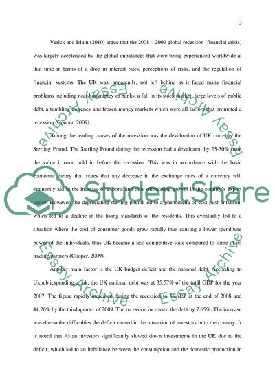 A Massive Impact of the UK Recession on the Tourism and Other Industries