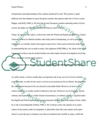 Role, Responsibilities, and Independence of an Expert Witness in the English Legal System