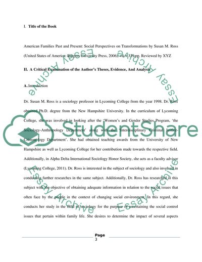 American Families Past and Present: Social Perspectives on Transformations by Susan M. Ross