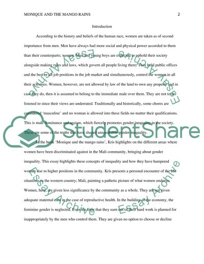 Monique and the Mango Rains. Gendered Inequality from an Anthropological Perspective