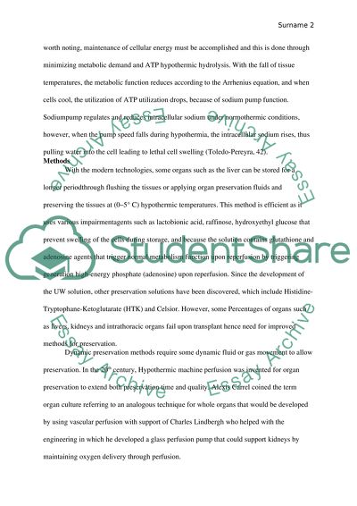 Preservation of Organs for Transplant