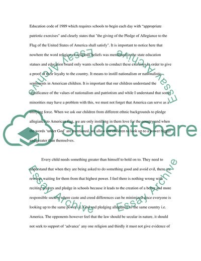 Pledge of allegiance and prayers in schools