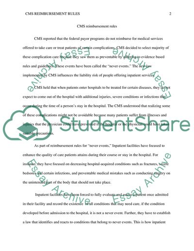 CMS Reimbursement Rules