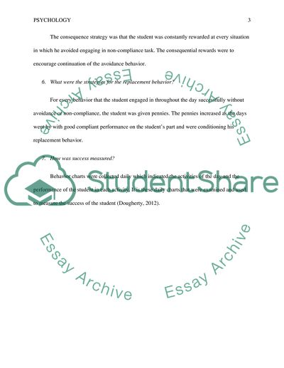 Behavior Plan for a Student