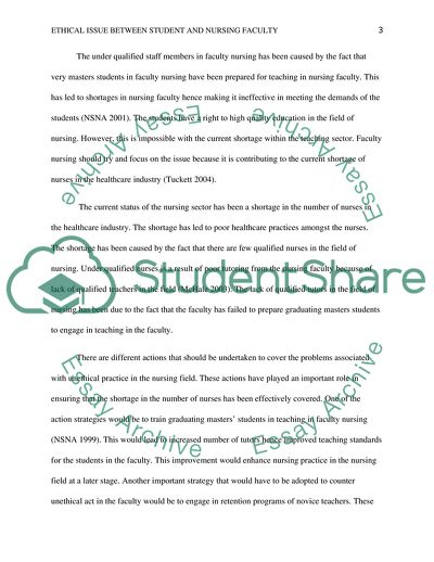 Ethical Issue Between Student and Nursing Faculty