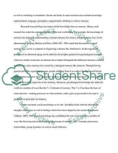 Psychological Research and Real-World Problems