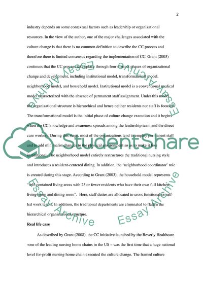 Nursing Home Culture Change