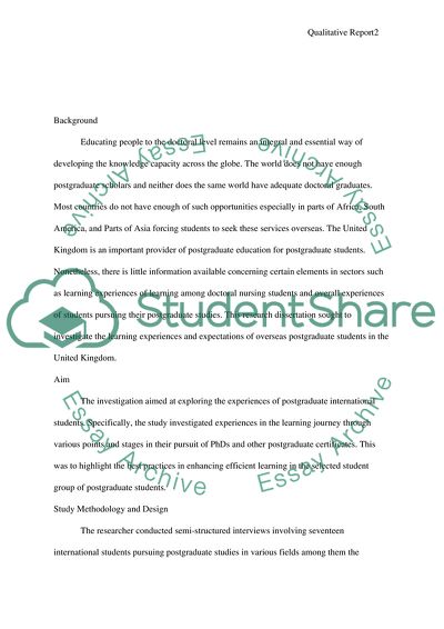 The Experiences of Postgraduate Scholars Who Study Abroad