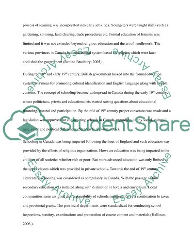 Education Reforms in 19th Century Canada