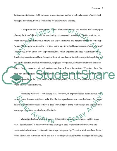 Managing a Database Administrator Team