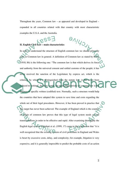 English Civil Law Compared to Italian Civil Law
