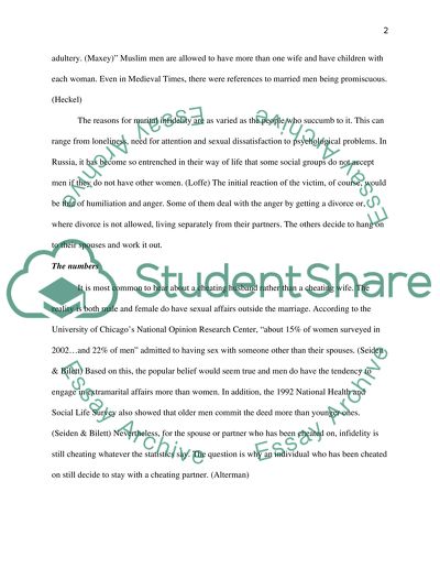 Infidelity: staying in a relationship after infidelity