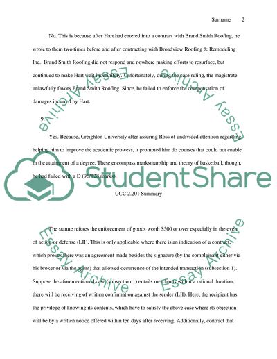 Business law - contracts, summary to UCC, and FIRAC on a case