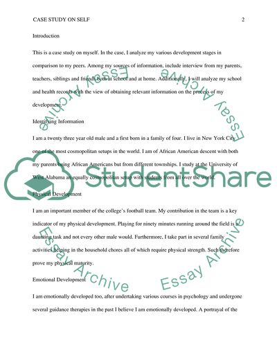 CASE STUDY on self - subject (Life span development)