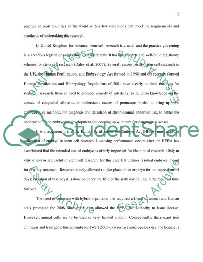 Ethical and Legal Debate and Implications of Stem Cell Research