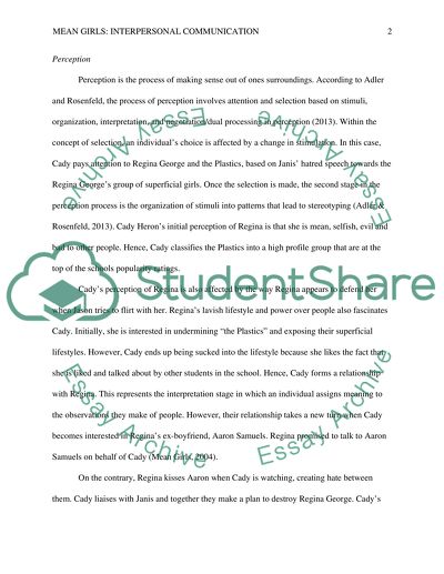 Interpersonal Communication: Case of Mean Girls Movie