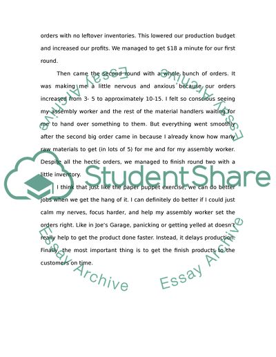 Production Lab exercise