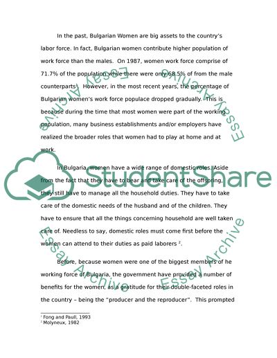 Mobilization of Bulgarian Women after the Fall of Communism