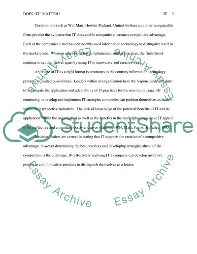 Information Technology and Sustained Competitive Advantage